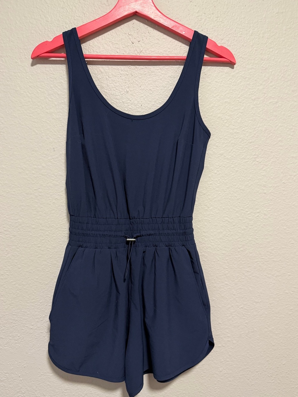 Abercrombie & Fitch Navy Blue Sleeveless Romper XXS Cinched Waist Pockets